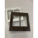 Placa p/ 6 Modulos 4x4 - Recta Espelhada Fume 
